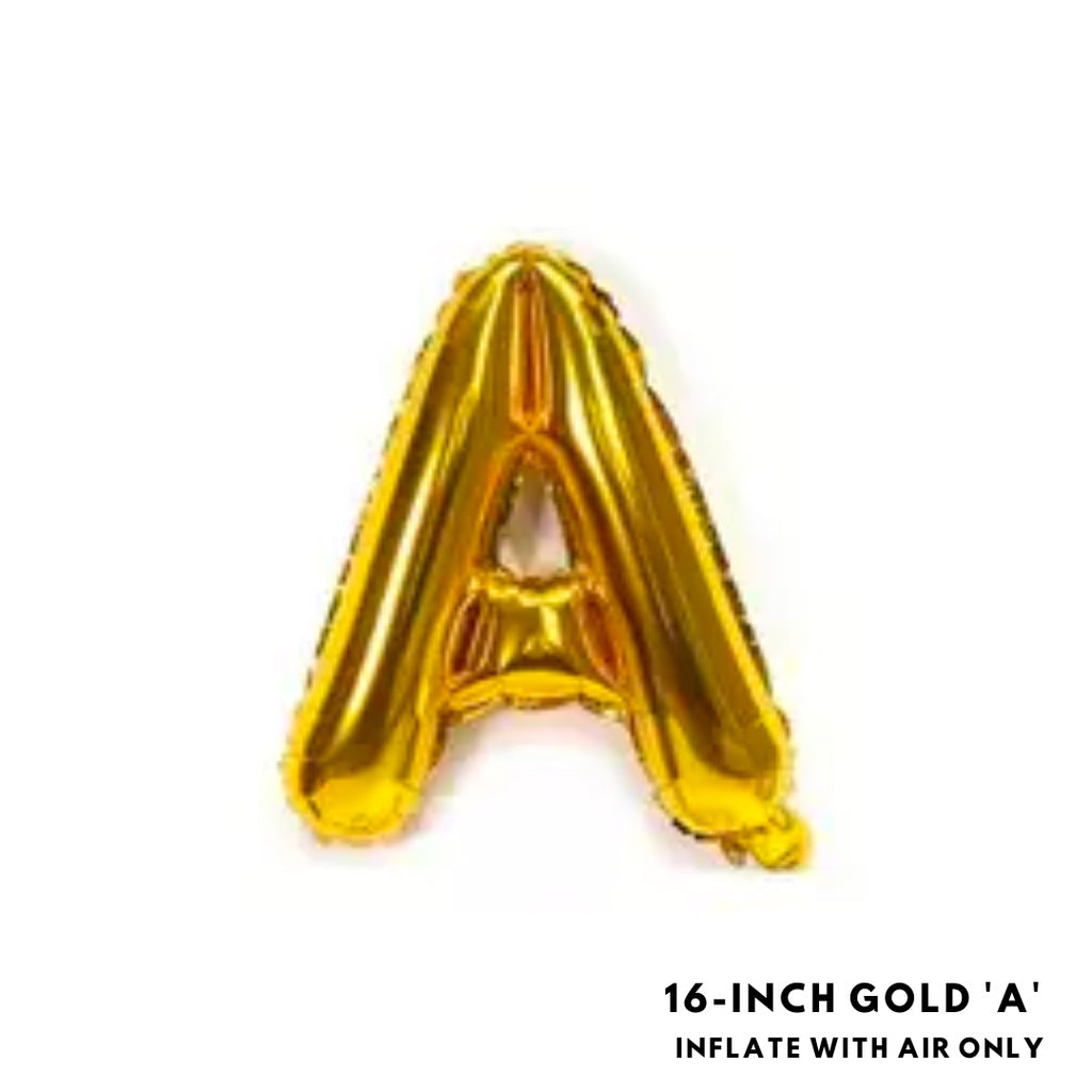 16-inch Gold Letter Foil Number Foil Balloons Air [READY STOCK IN SG]
