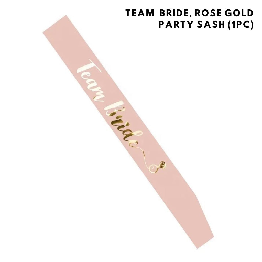 💍💖 BRIDE TO BE Rose Gold Wearables Hairband Sash Veil Tattoo Hen's Party Night [READY STOCK IN SG]