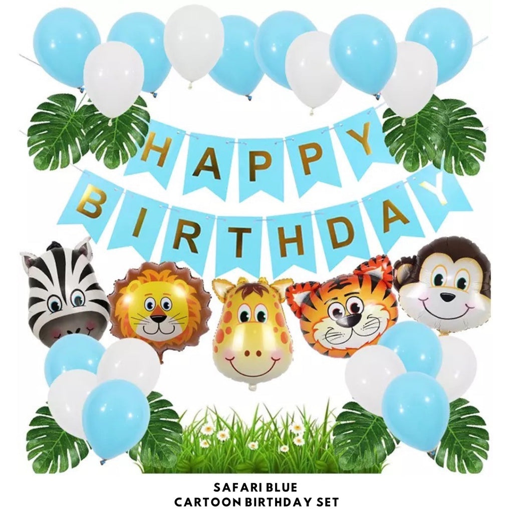 🦁 Safari Animals Jungle Animals Birthday Balloon Set [READY STOCK IN SG]