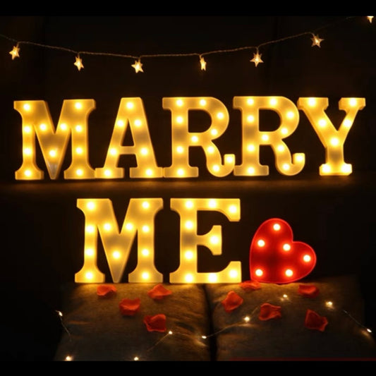 ❤️ MARRY ME Letter Lights Proposal Decoration Wedding [READY STOCK IN SG]