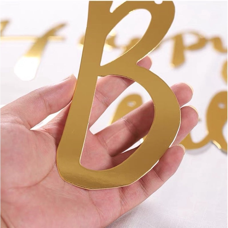 Happy Birthday Foil Party Banner Party Bunting [READY STOCK IN SG]