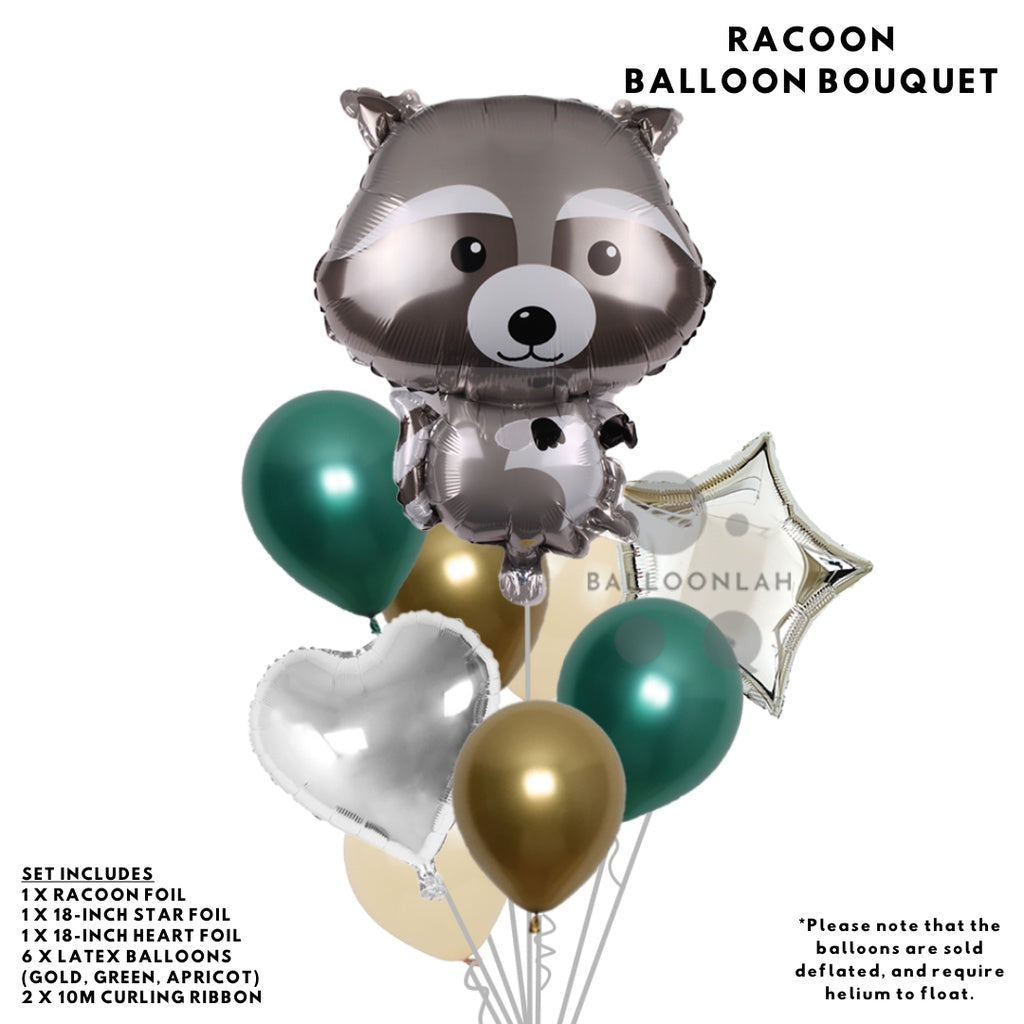 🌳 WOODLAND Animal Bunny Squirrel Hedgehog Balloon Bouquet [READY STOCK IN SG]