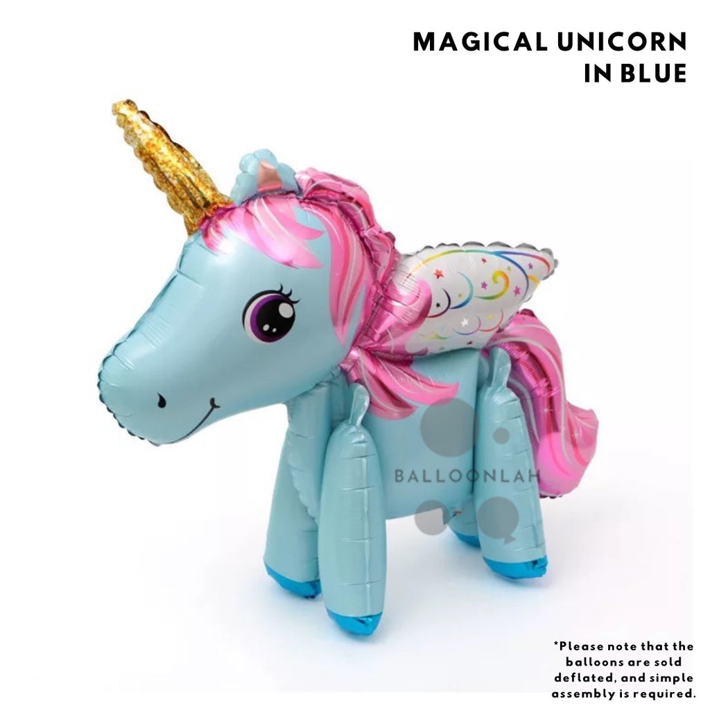 3D Standing Unicorn Foil Balloon Airwalker Birthday Party Decoration Unicorn [READY STOCK IN SG]
