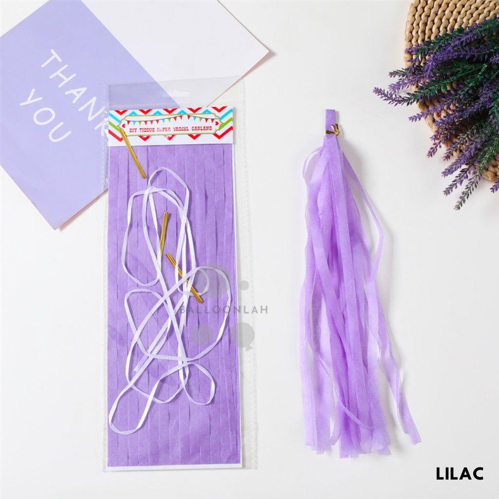 Paper Tassel Garland DIY Birthday Decoration Tissue Paper Garland [READY STOCK IN SG]