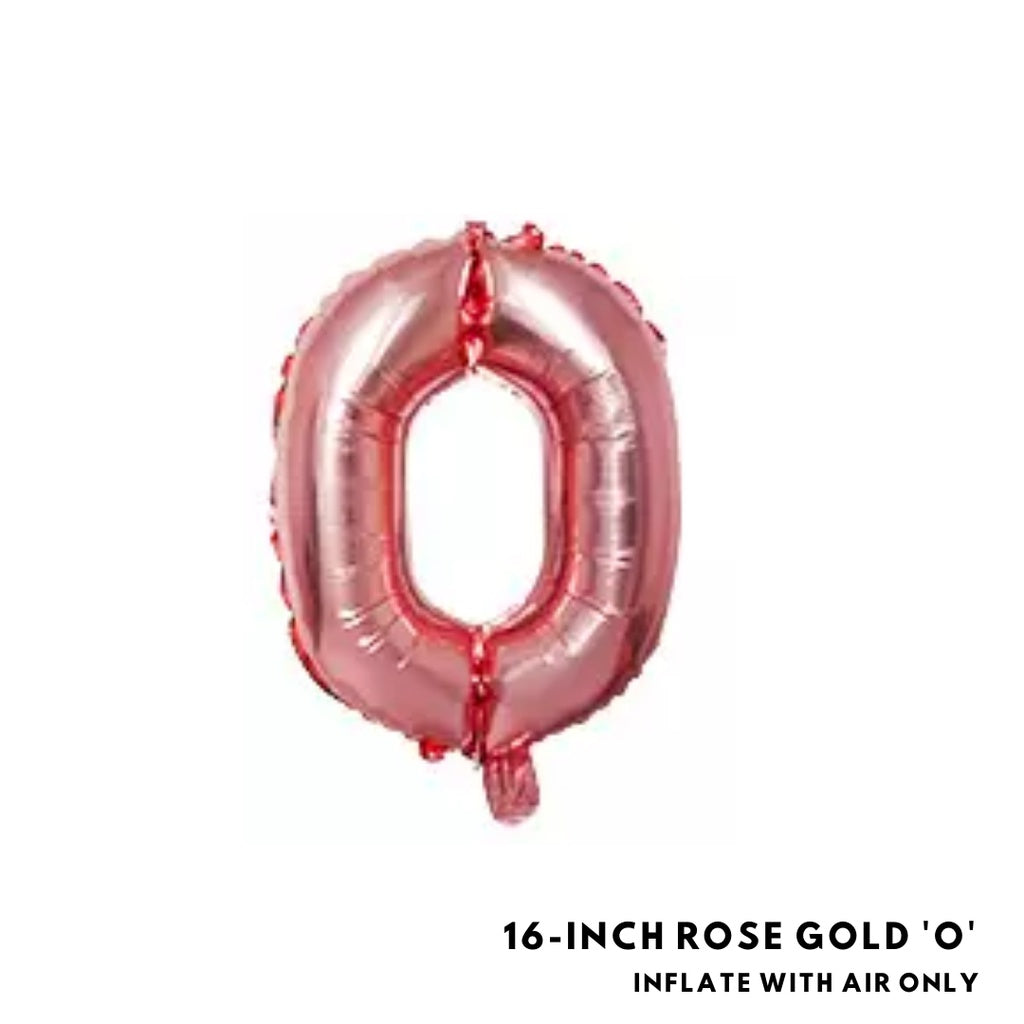 16-inch Rose Gold Letter Foil Number Foil Balloons Air [READY STOCK IN SG]