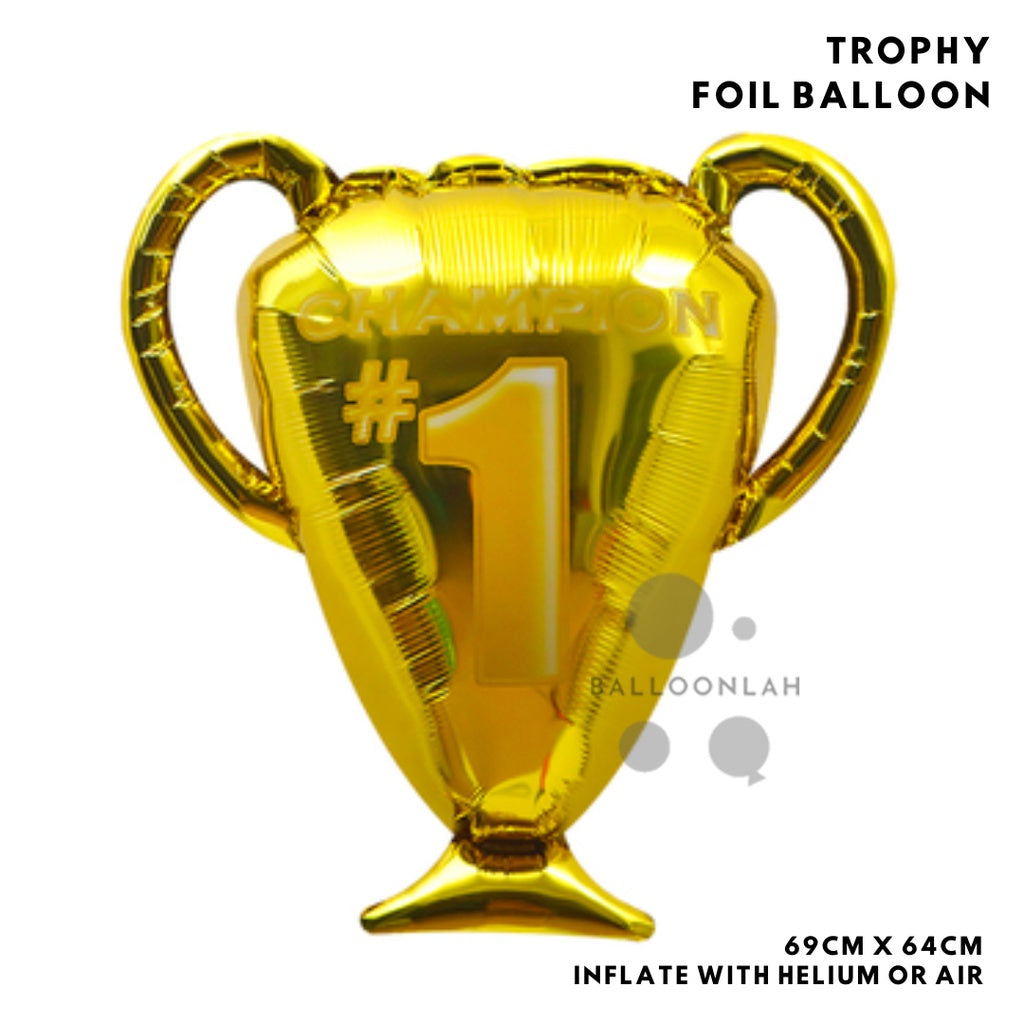 🏀 SPORTS Themed Balloon Soccer Football Basketball Trophy Foil Latex Balloons [READY STOCK IN SG]