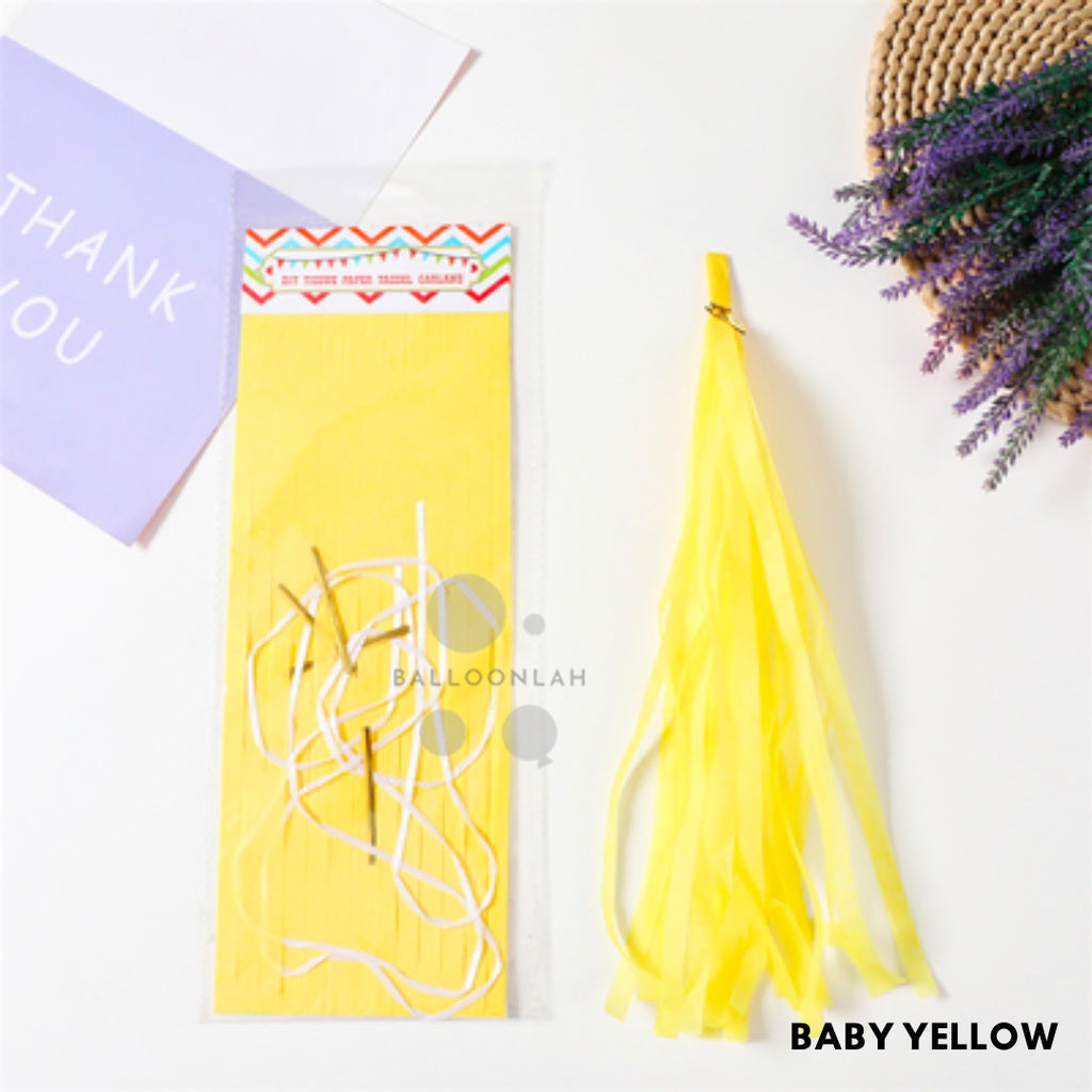 Paper Tassel Garland DIY Birthday Decoration Tissue Paper Garland [READY STOCK IN SG]