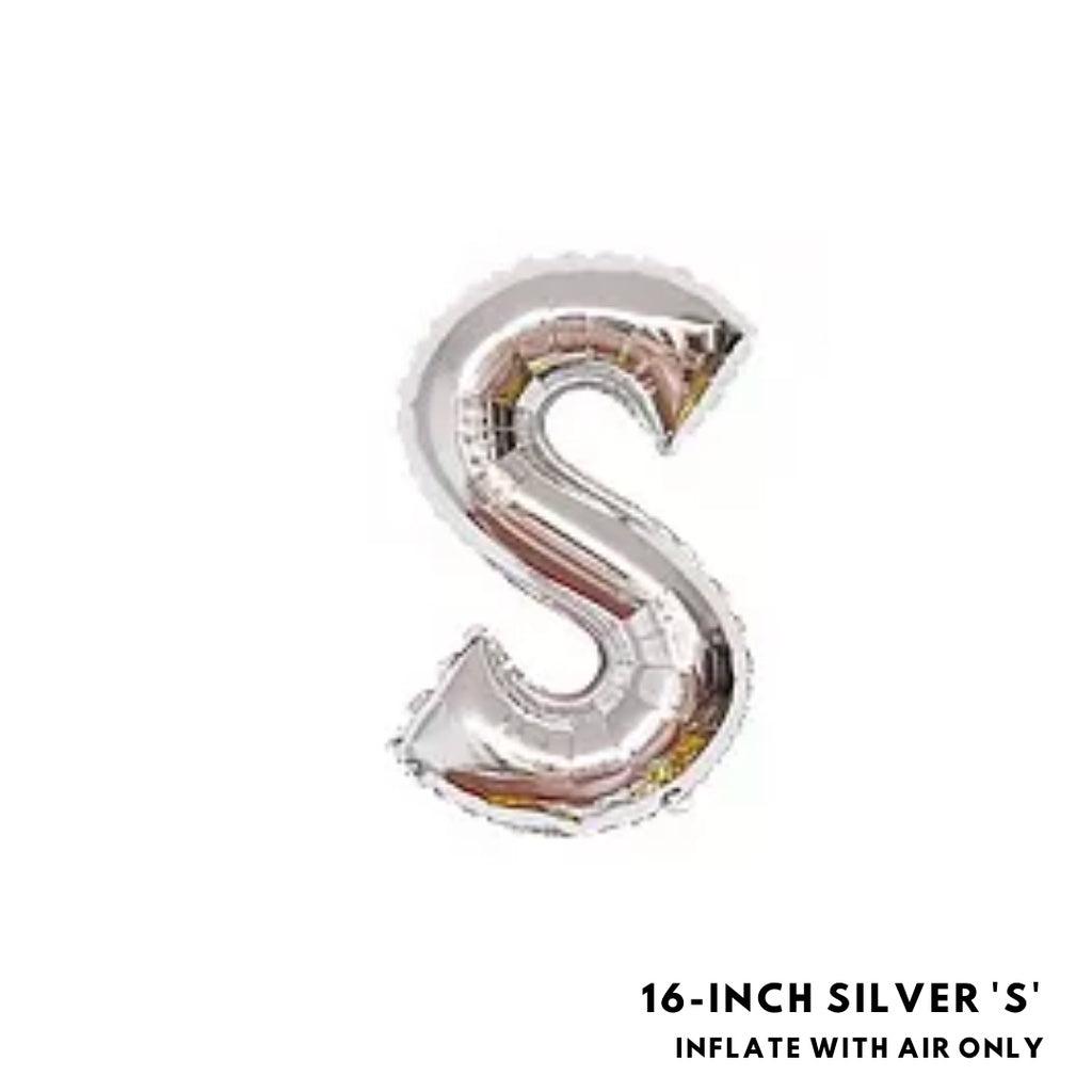 16-inch Silver Letter Foil Number Foil Balloons Air [READY STOCK IN SG]