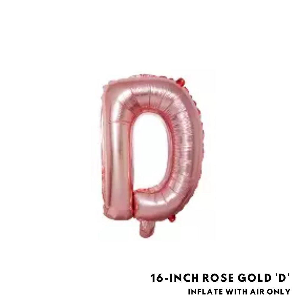 16-inch Rose Gold Letter Foil Number Foil Balloons Air [READY STOCK IN SG]