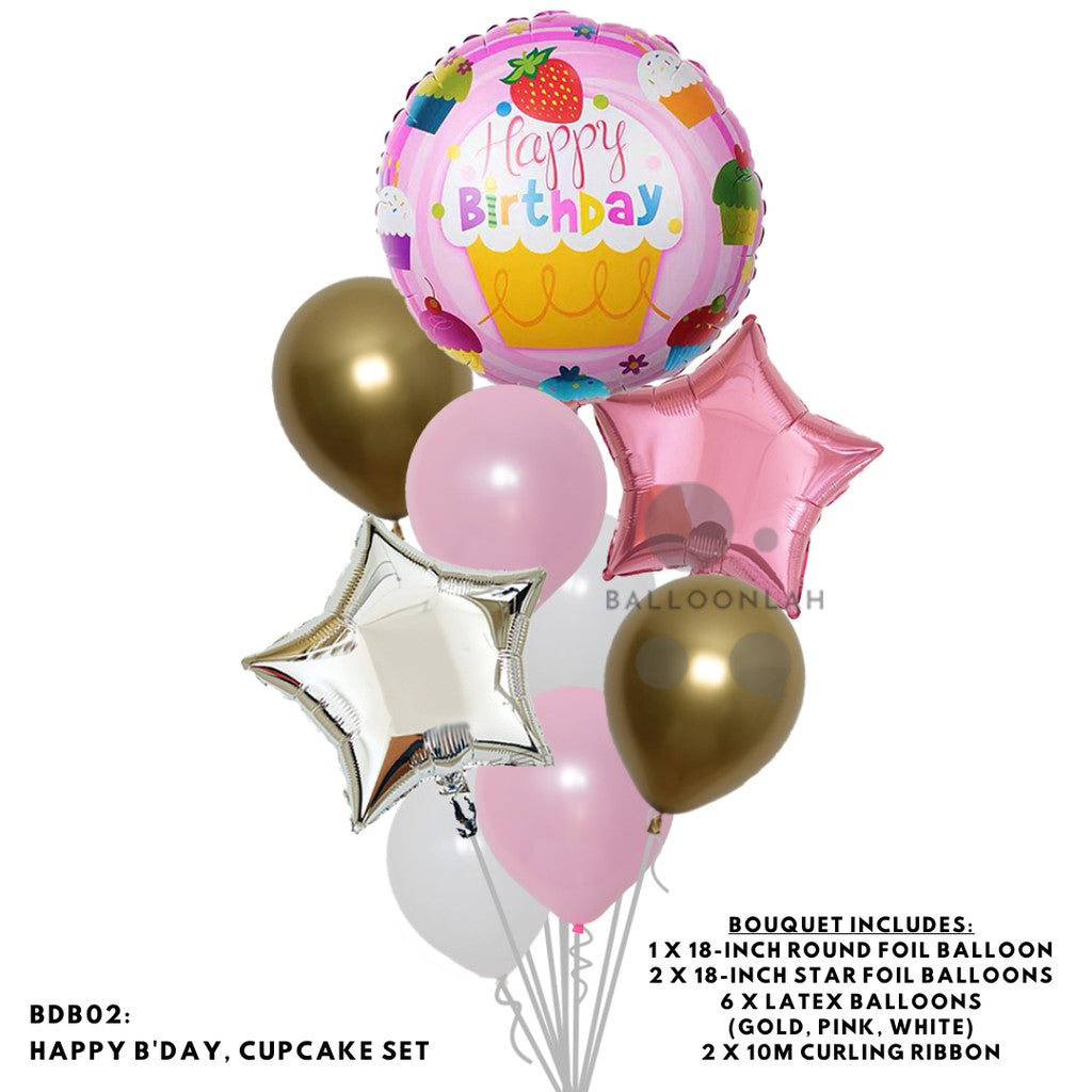 Happy Birthday Classic Foil Balloon Latex Balloon Bouquet [READY STOCK IN SG]