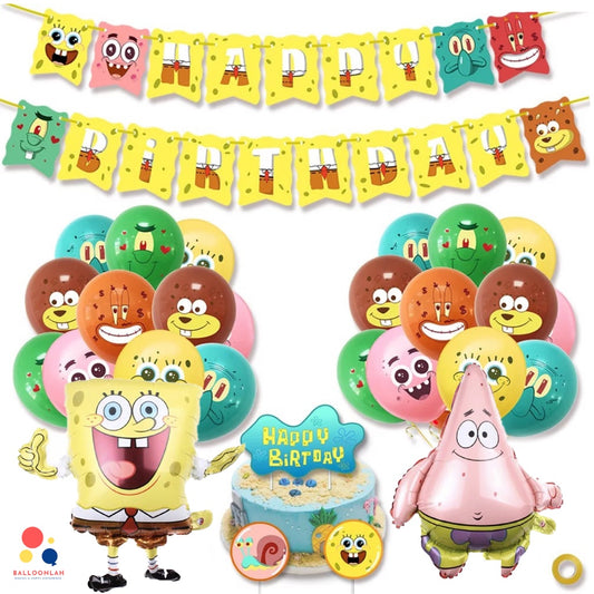 🍍 SPONGEBOB Cartoon Themed Birthday Balloon Set [READY STOCK IN SG]