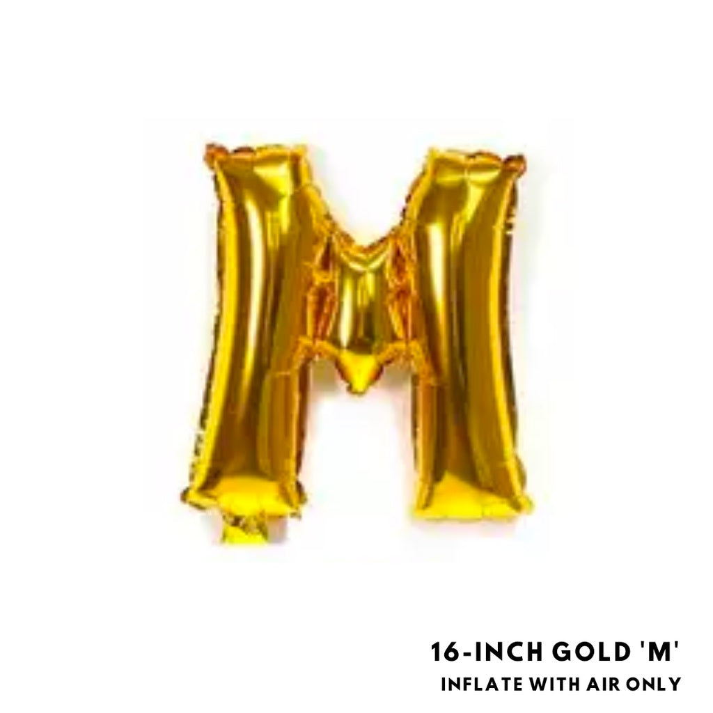 16-inch Gold Letter Foil Number Foil Balloons Air [READY STOCK IN SG]