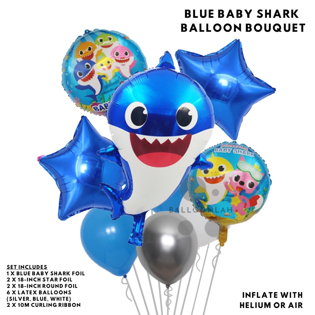 BABY SHARK Cartoon Themed Birthday Balloon [READY STOCK IN SG]