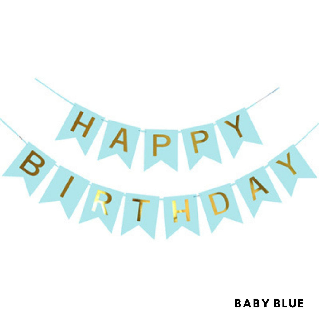 Happy Birthday Classic Party Banner Party Bunting [READY STOCK IN SG]