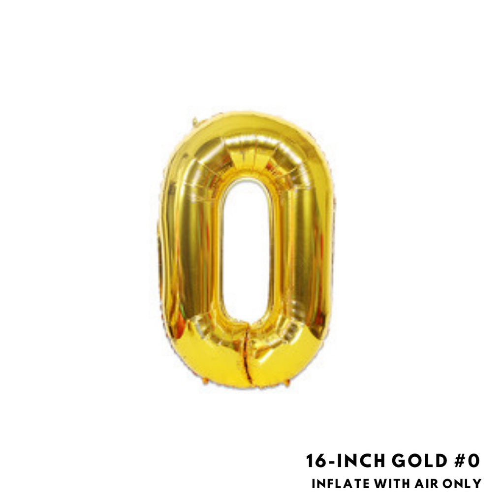 16-inch Gold Letter Foil Number Foil Balloons Air [READY STOCK IN SG]