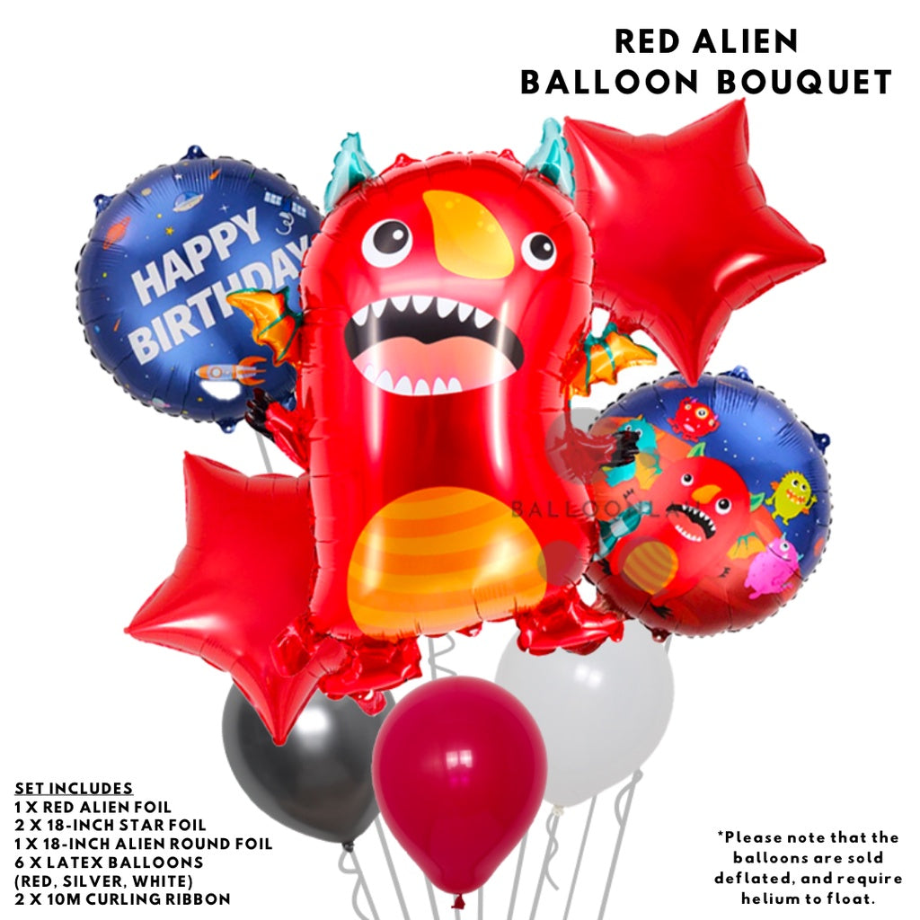 👽  ALIENS Balloons Birthday Party Cartoon Alien Space Balloon  [READY STOCK IN SG]