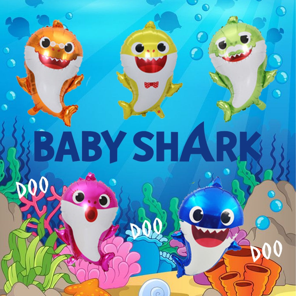 BABY SHARK Cartoon Themed Birthday Balloon [READY STOCK IN SG]