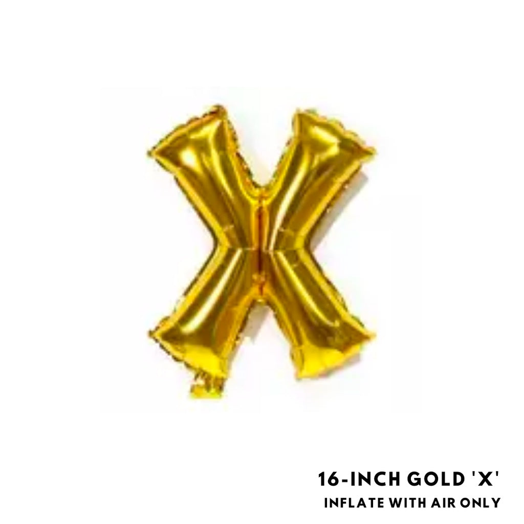 16-inch Gold Letter Foil Number Foil Balloons Air [READY STOCK IN SG]
