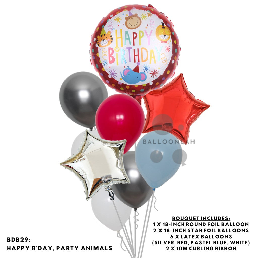 Happy Birthday Classic Foil Balloon Latex Balloon Bouquet [READY STOCK IN SG]