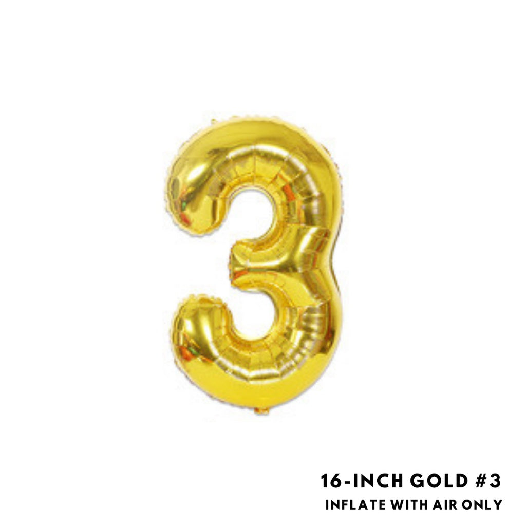 16-inch Gold Letter Foil Number Foil Balloons Air [READY STOCK IN SG]