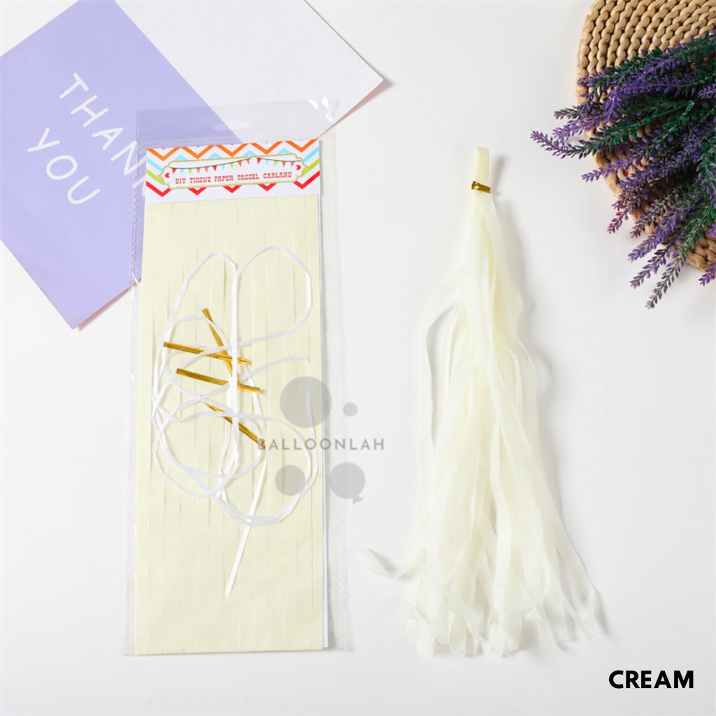 Paper Tassel Garland DIY Birthday Decoration Tissue Paper Garland [READY STOCK IN SG]