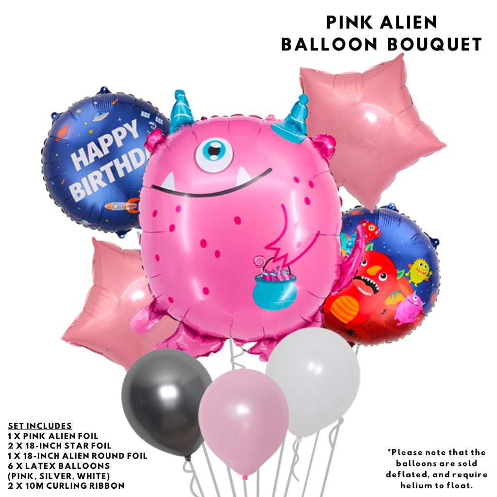 👽  ALIENS Balloons Birthday Party Cartoon Alien Space Balloon  [READY STOCK IN SG]