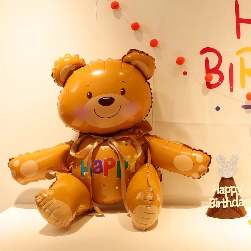 3D Bear Foil Balloon Airwalker Birthday Party Decoration Bear [READY STOCK IN SG]