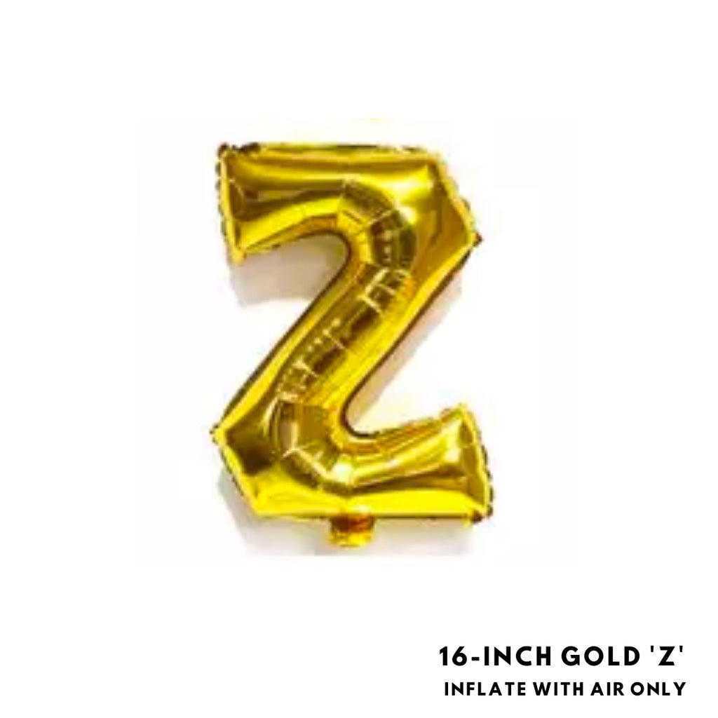 16-inch Gold Letter Foil Number Foil Balloons Air [READY STOCK IN SG]