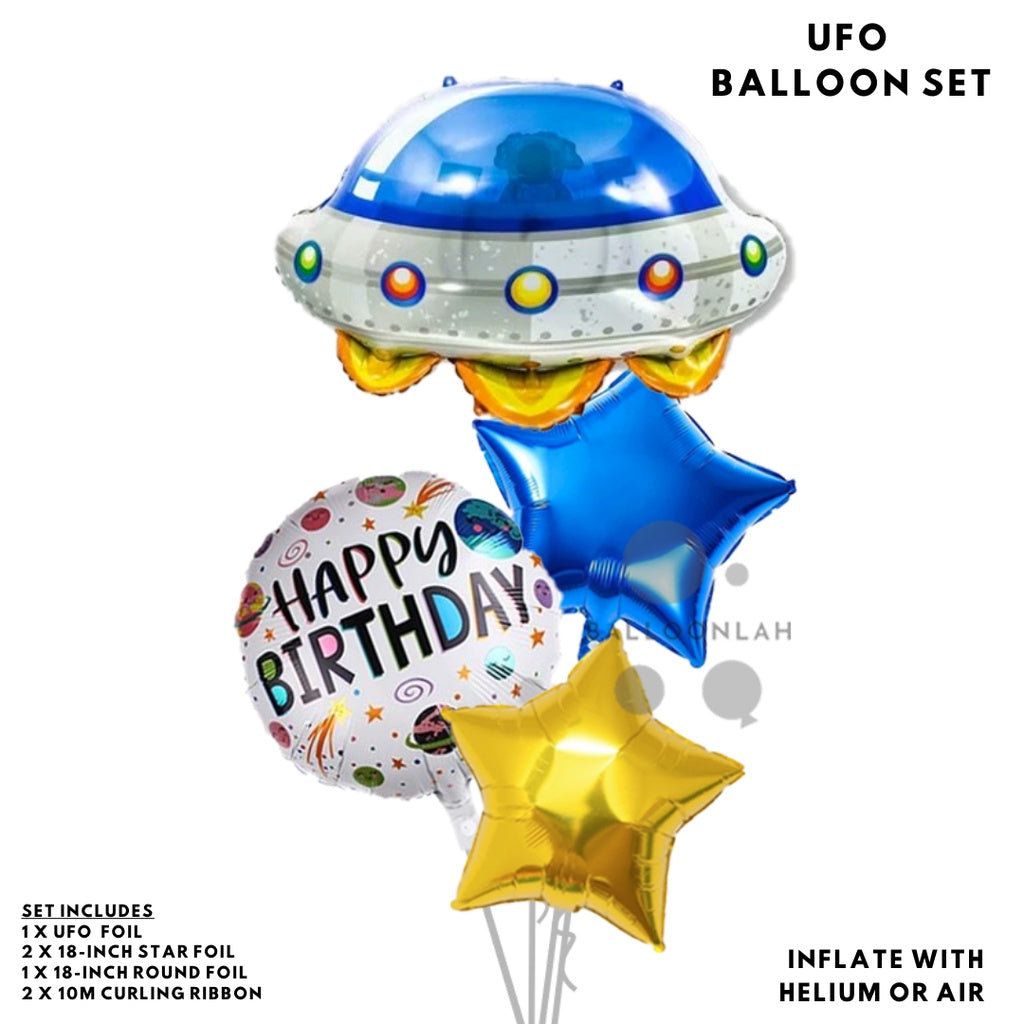 🚀 SPACE Cartoon Themed Birthday Balloons [READY STOCK IN SG]