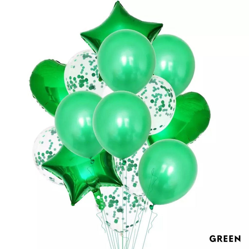 14pc Star Heart Foil Balloon Latex Balloon Bouquet Birthday [READY STOCK IN SG]