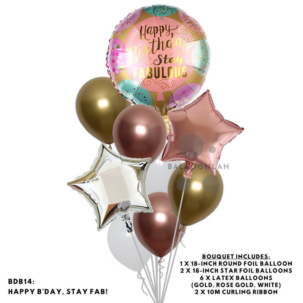 Happy Birthday Classic Foil Balloon Latex Balloon Bouquet [READY STOCK IN SG]