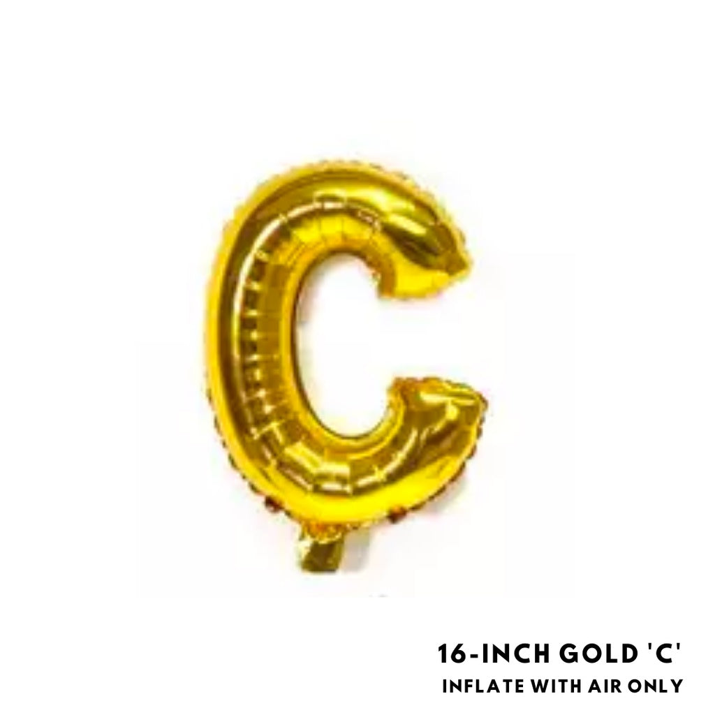 16-inch Gold Letter Foil Number Foil Balloons Air [READY STOCK IN SG]