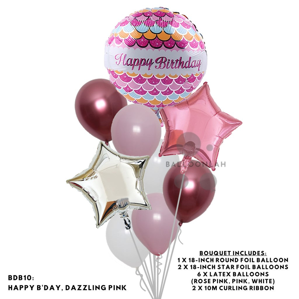 Happy Birthday Classic Foil Balloon Latex Balloon Bouquet [READY STOCK IN SG]