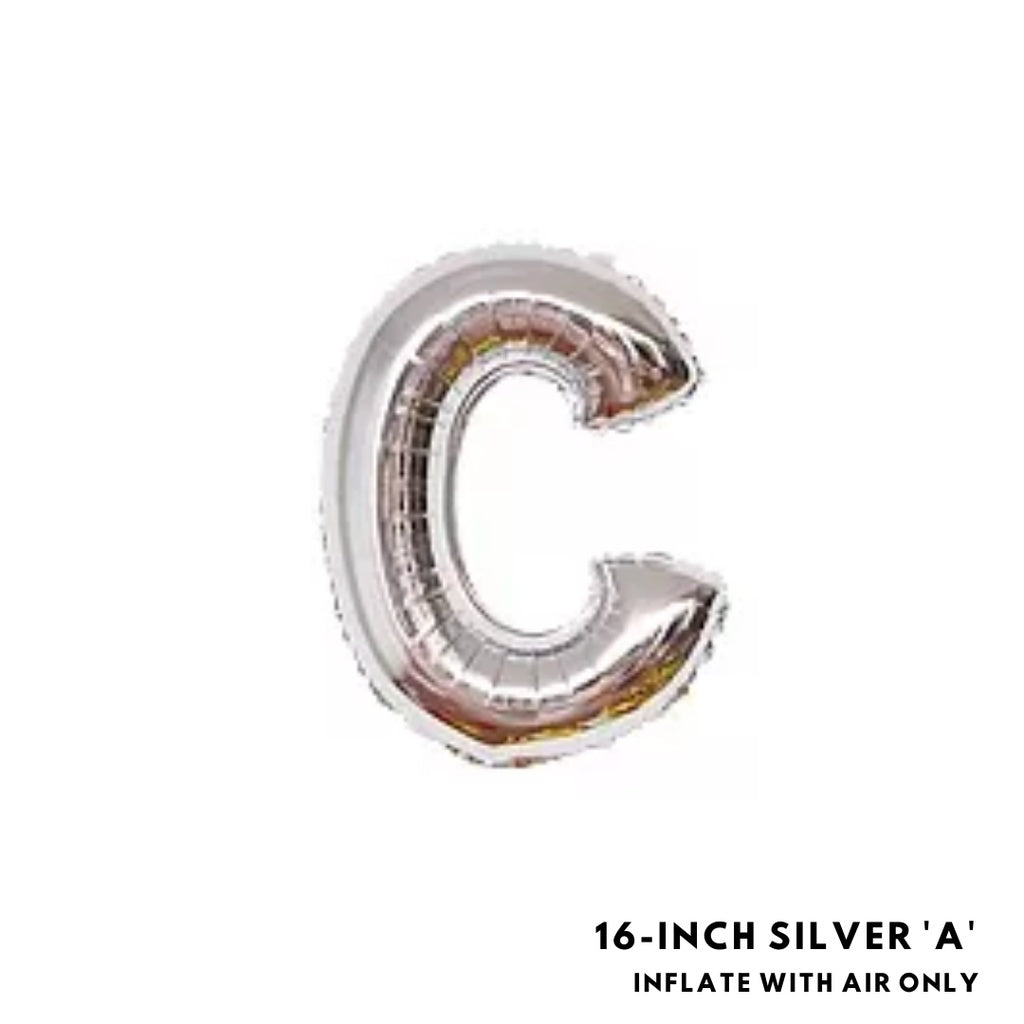 16-inch Silver Letter Foil Number Foil Balloons Air [READY STOCK IN SG]