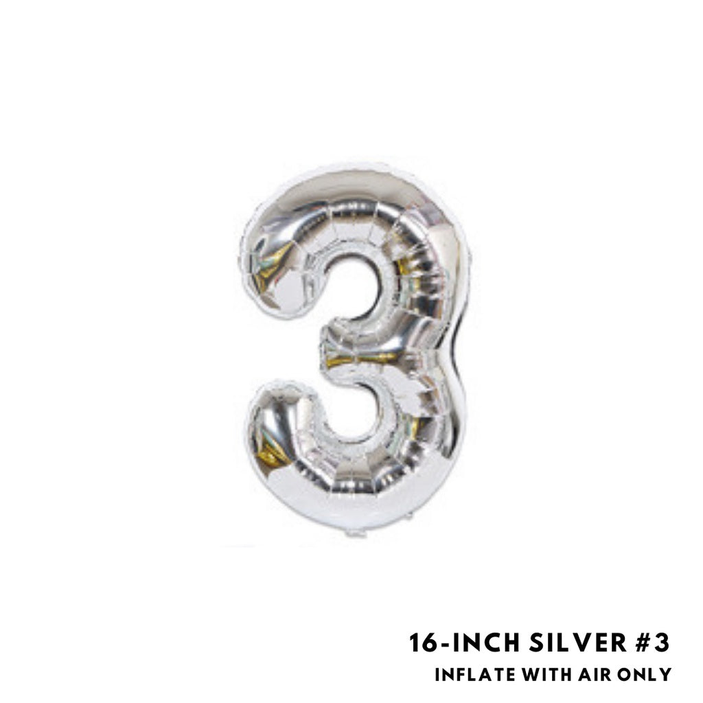 16-inch Silver Letter Foil Number Foil Balloons Air [READY STOCK IN SG]