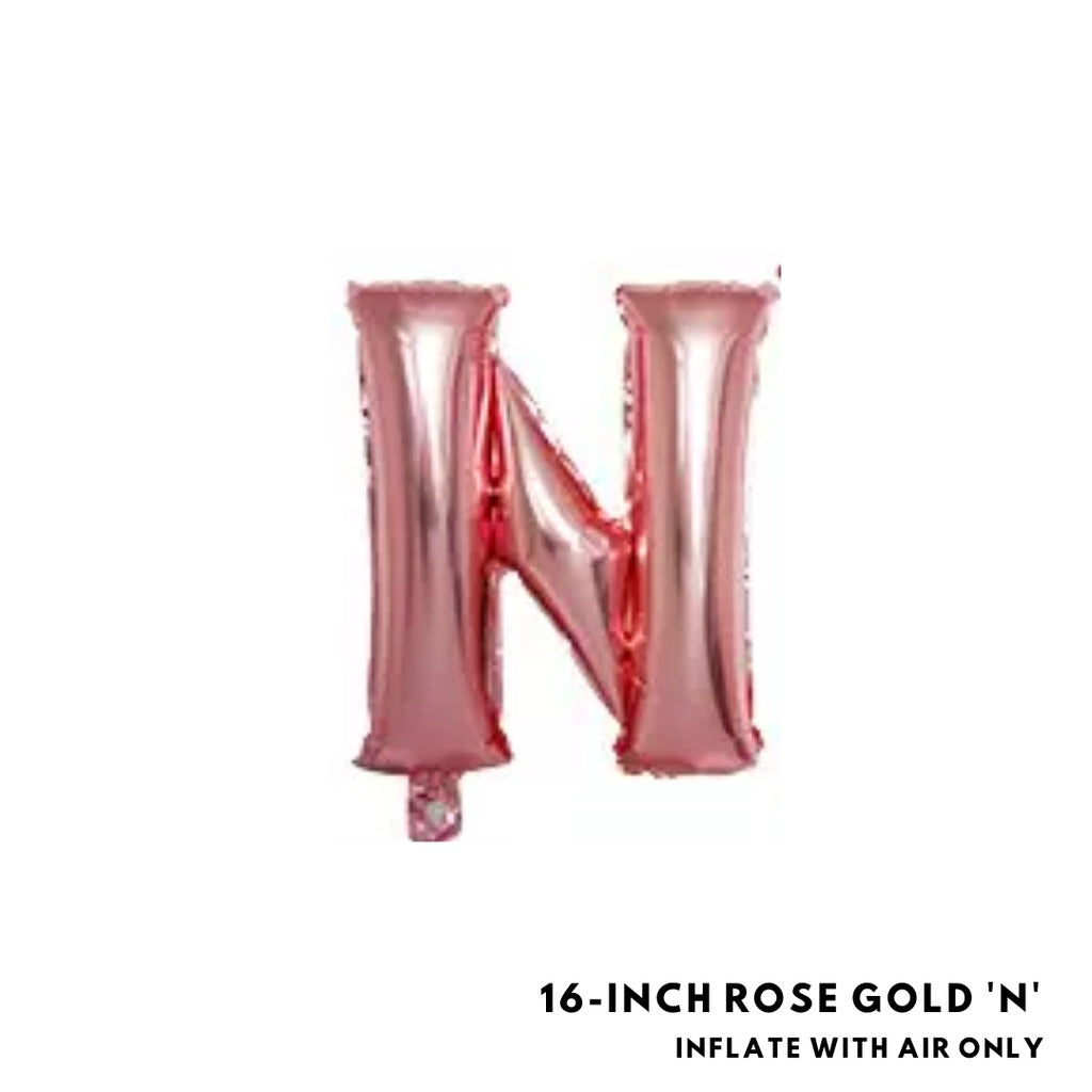 16-inch Rose Gold Letter Foil Number Foil Balloons Air [READY STOCK IN SG]