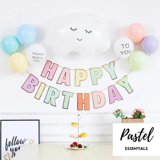 🌈 PASTEL Birthday Party Essentials Kids Cloud Rainbow [READY STOCK IN SG]