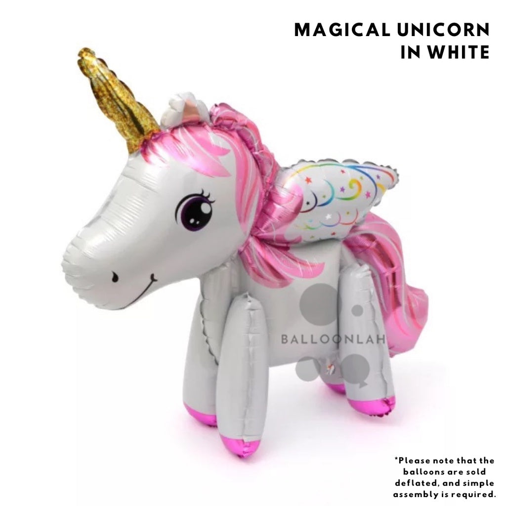 3D Standing Unicorn Foil Balloon Airwalker Birthday Party Decoration Unicorn [READY STOCK IN SG]