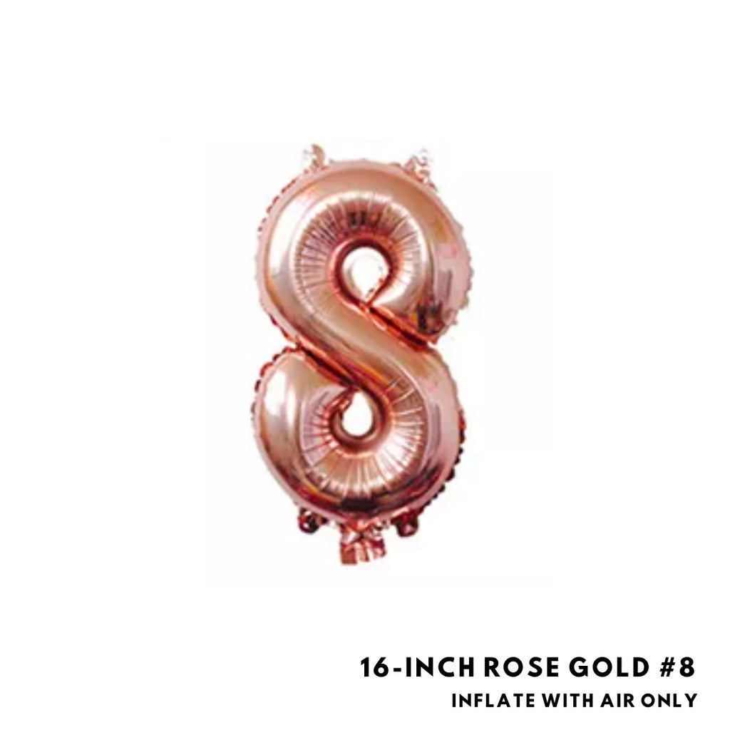 16-inch Rose Gold Letter Foil Number Foil Balloons Air [READY STOCK IN SG]