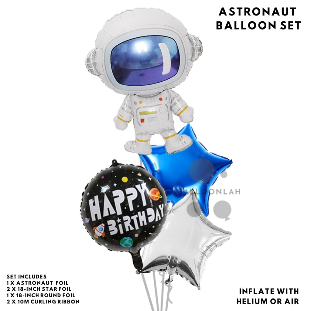 🚀 SPACE Cartoon Themed Birthday Balloons [READY STOCK IN SG]
