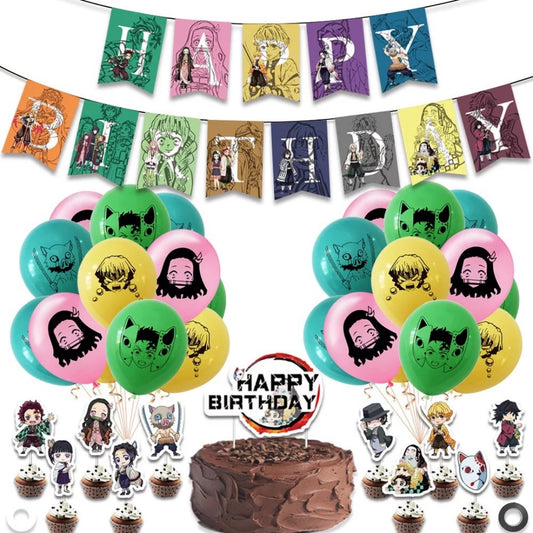 DEMON SLAYER Anime Cartoon Themed Birthday Balloon Set [READY STOCK IN SG]