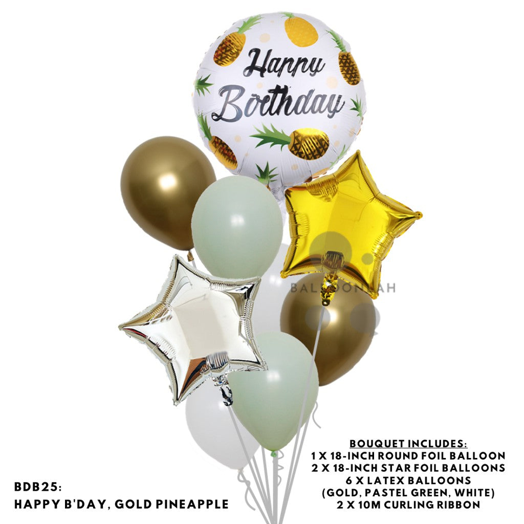 Happy Birthday Classic Foil Balloon Latex Balloon Bouquet [READY STOCK IN SG]
