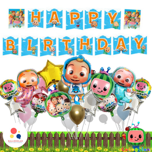 COCOMELON Cartoon Themed Foil Latex Balloons Coco Melon [READY STOCK IN SG]