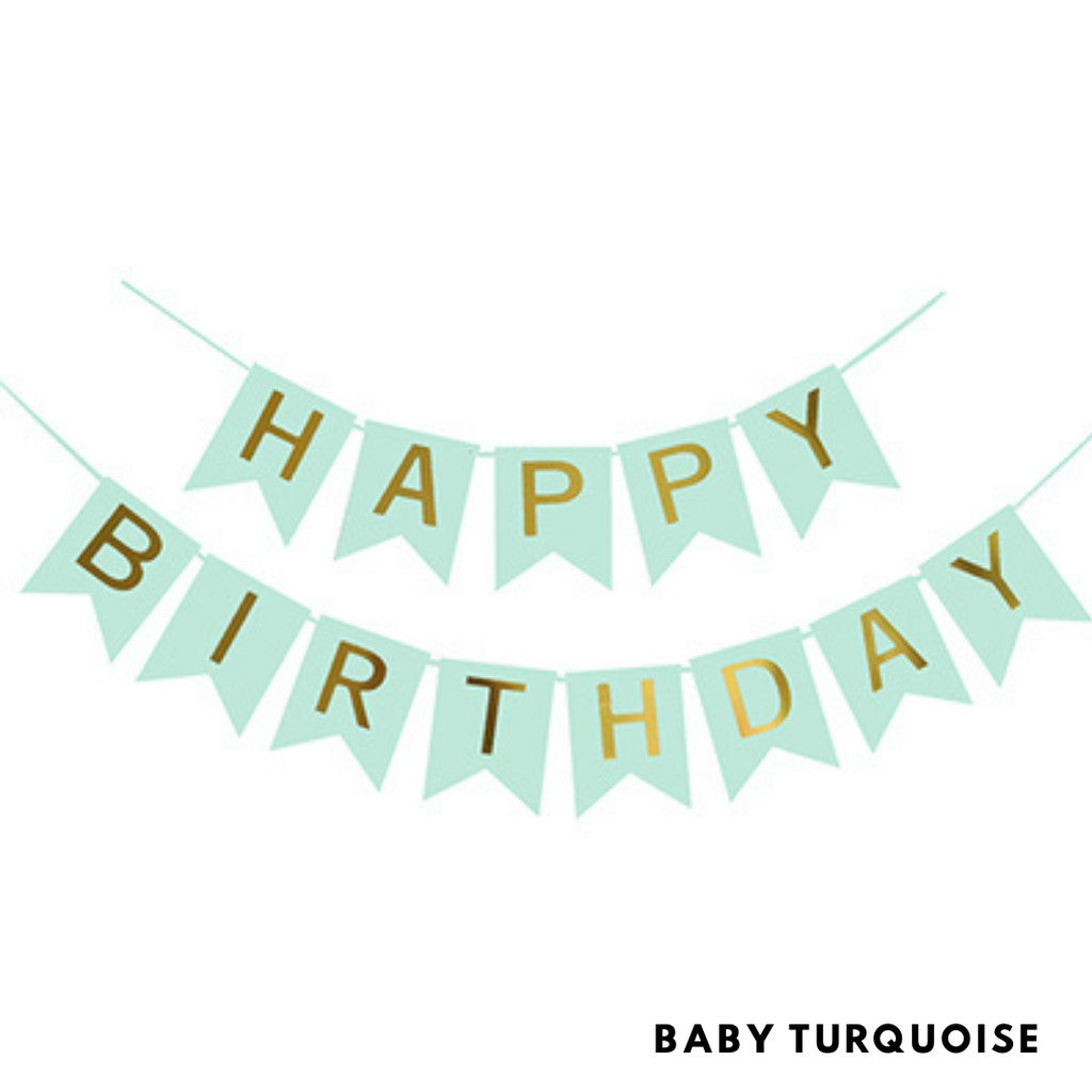 Happy Birthday Classic Party Banner Party Bunting [READY STOCK IN SG]