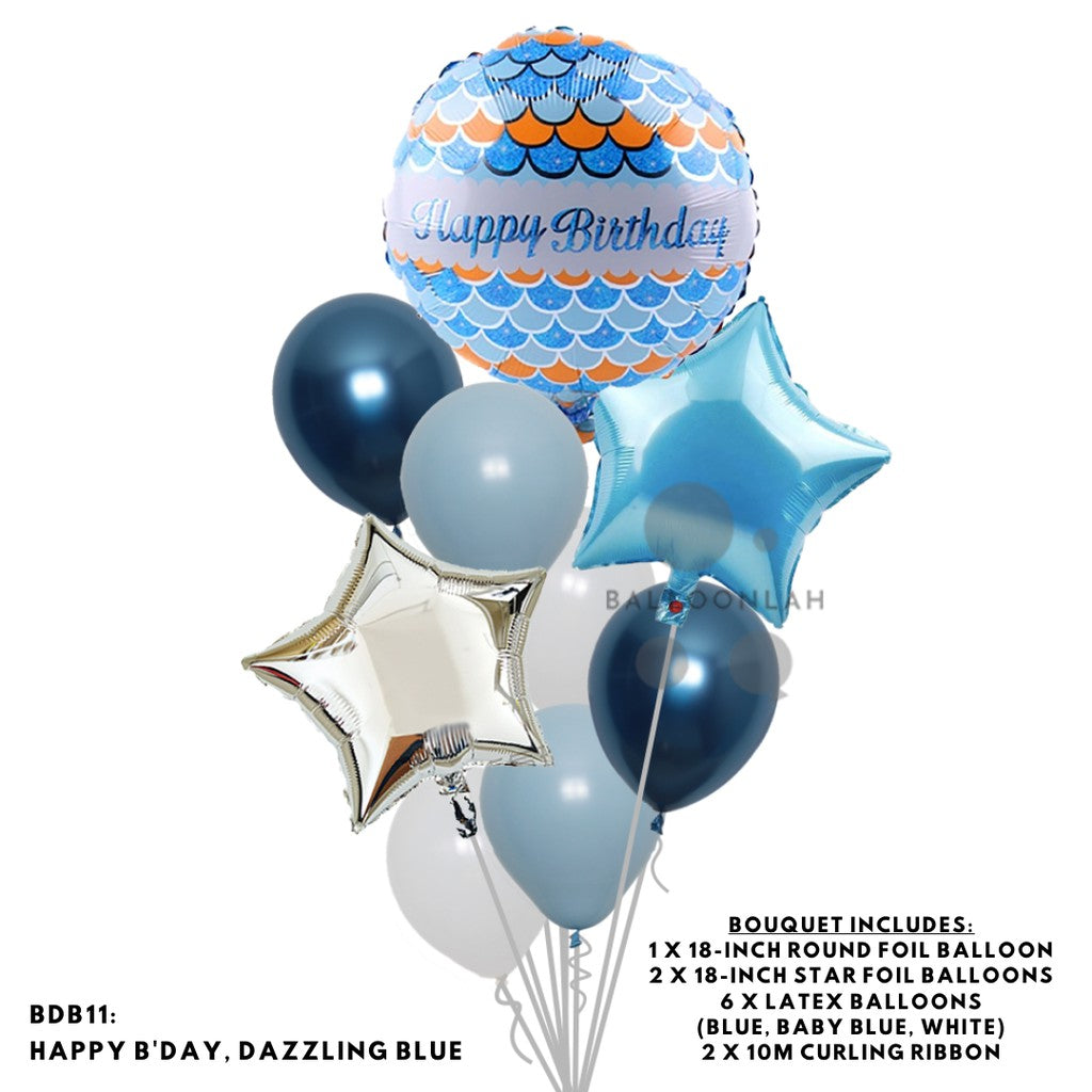 Happy Birthday Classic Foil Balloon Latex Balloon Bouquet [READY STOCK IN SG]