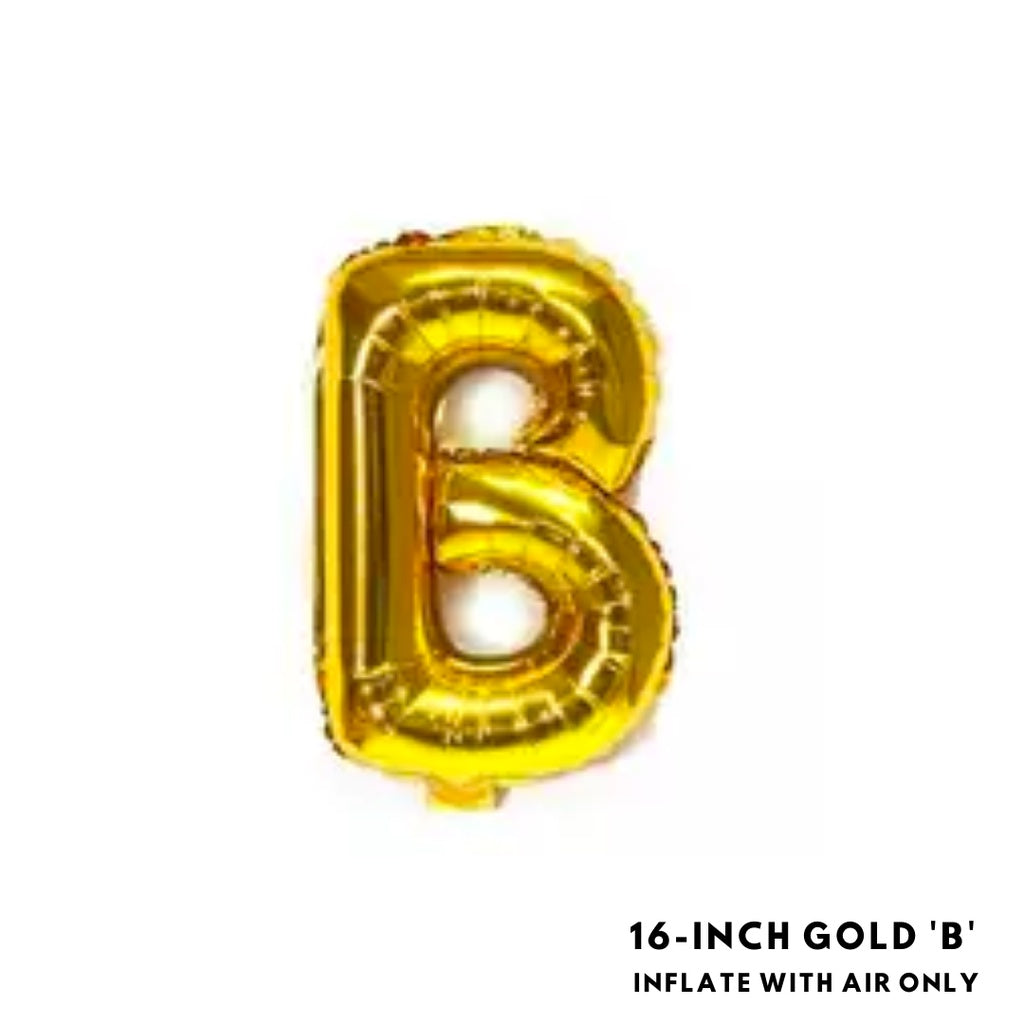 16-inch Gold Letter Foil Number Foil Balloons Air [READY STOCK IN SG]