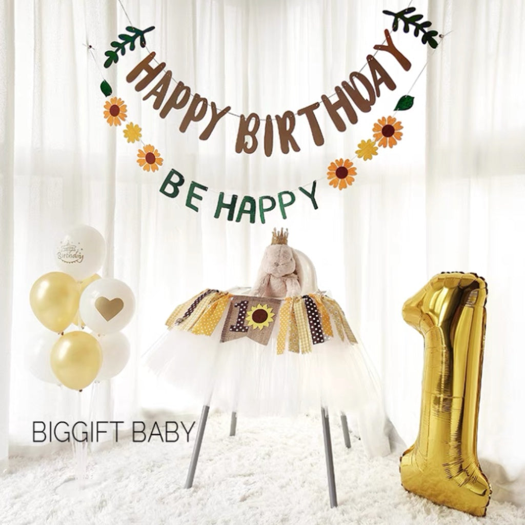 Happy Birthday Kraft Paper Party Banner Party Bunting Woodland [READY STOCK IN SG]