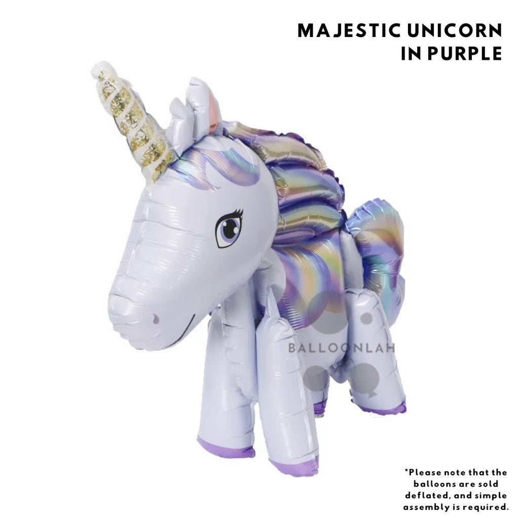 3D Standing Unicorn Foil Balloon Airwalker Birthday Party Decoration Unicorn [READY STOCK IN SG]