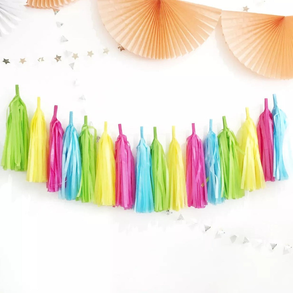 Paper Tassel Garland DIY Birthday Decoration Tissue Paper Garland [READY STOCK IN SG]