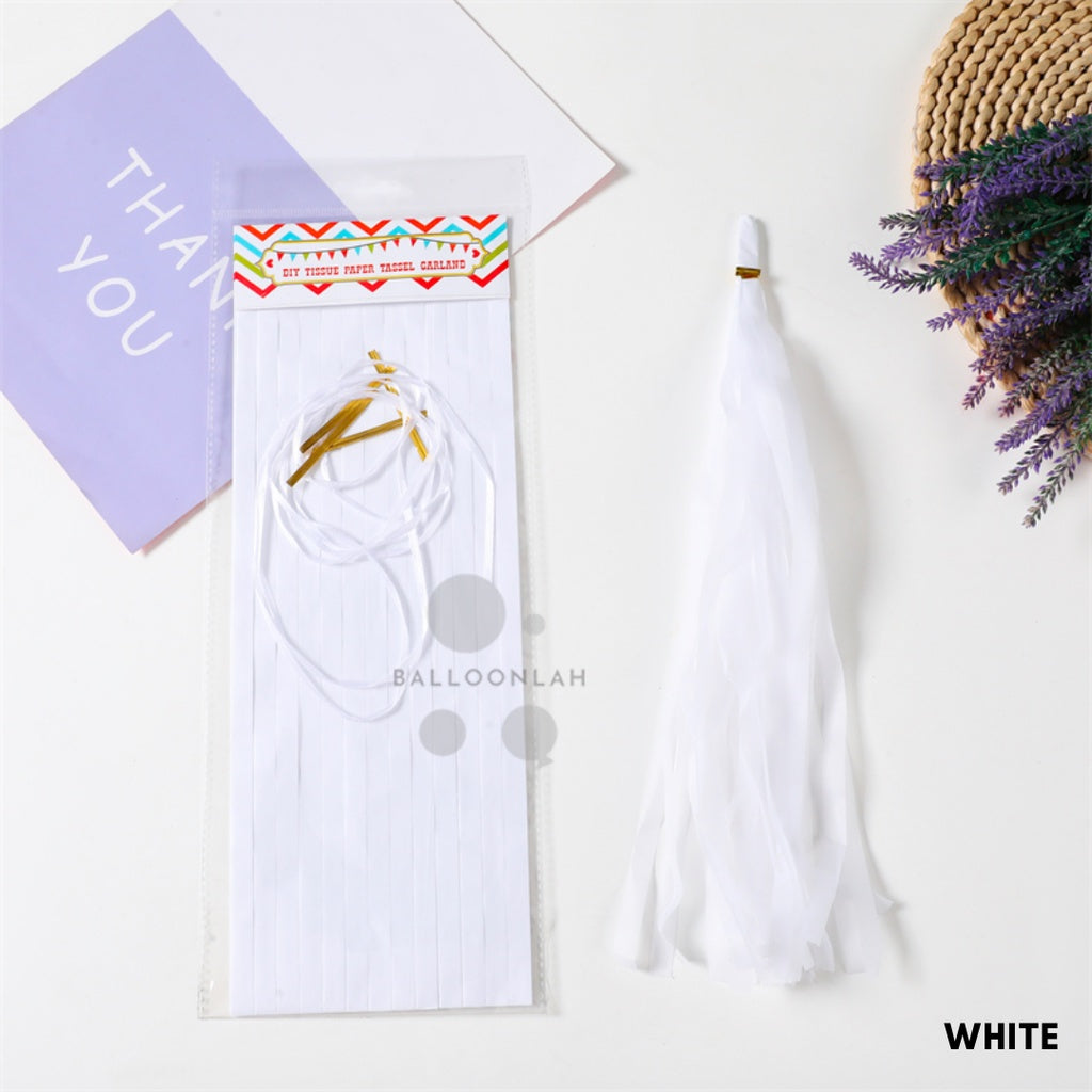 Paper Tassel Garland DIY Birthday Decoration Tissue Paper Garland [READY STOCK IN SG]